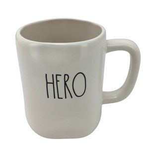 Rae Dunn White Ceramic Coffee Mug / "Hero, Doctor"